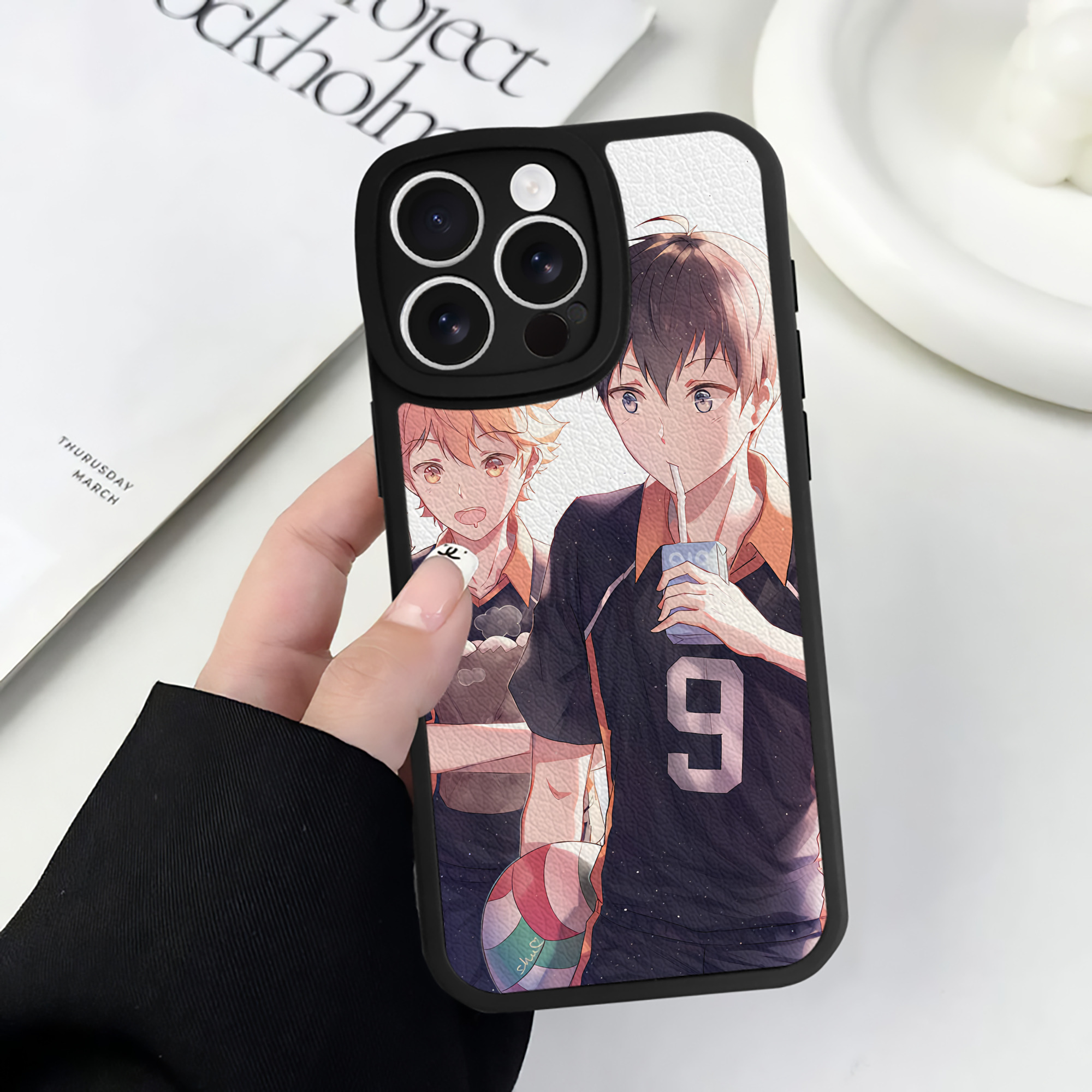 （画像用） ハイキュー!! Haikyu!! 【iPhone 16シリーズ対応】シリコンスマホケース（レザー調） 材質：シリコン